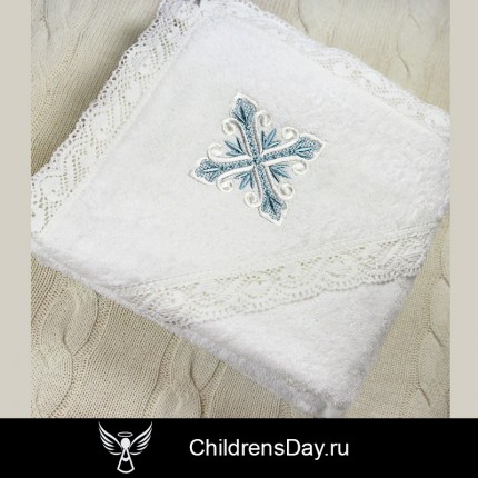 полотенце с капюшоном вышитым крестом 