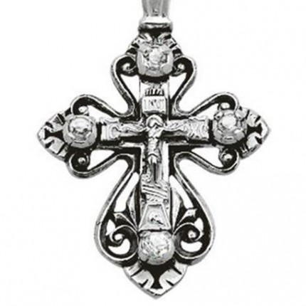 распятие христово, серебряный крест 03074, елизавета